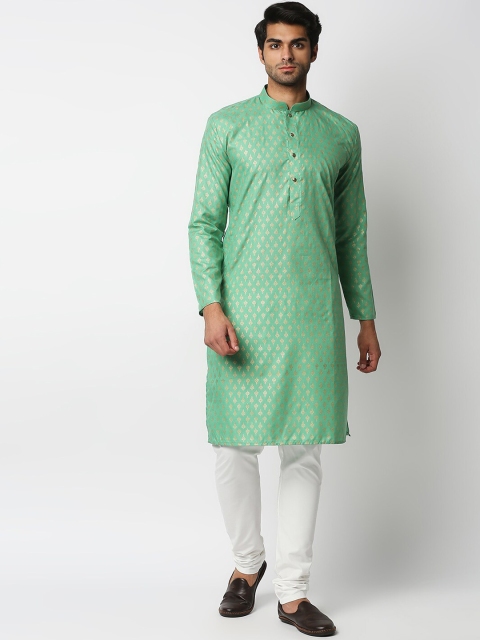 

MEWAR Men Green Ethnic Motifs Printed Kurta