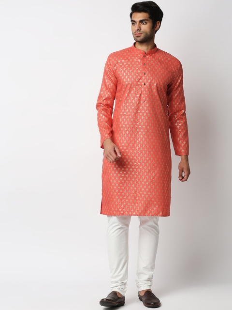 

MEWAR Men Pink Printed Ethnic Motifs Kurta