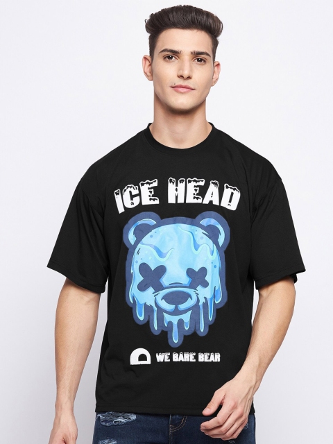 

FRENCH FLEXIOUS Men Black Printed Loose T-shirt
