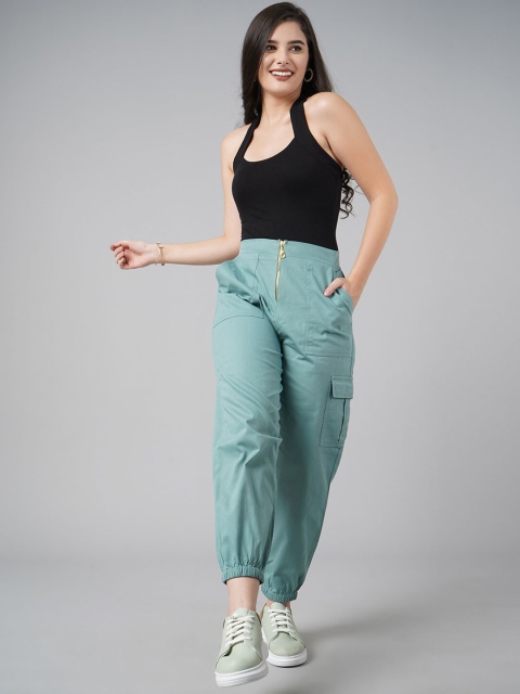 

DressBerry Women Green High-Rise Joggers Trousers