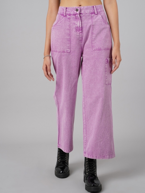 

DressBerry Women Lavender High-Rise Trousers