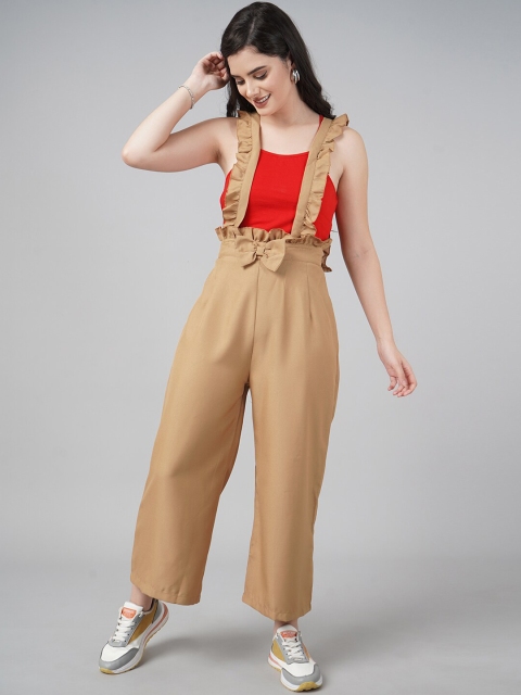 

DressBerry Women Brown High-Rise Pleated Trousers
