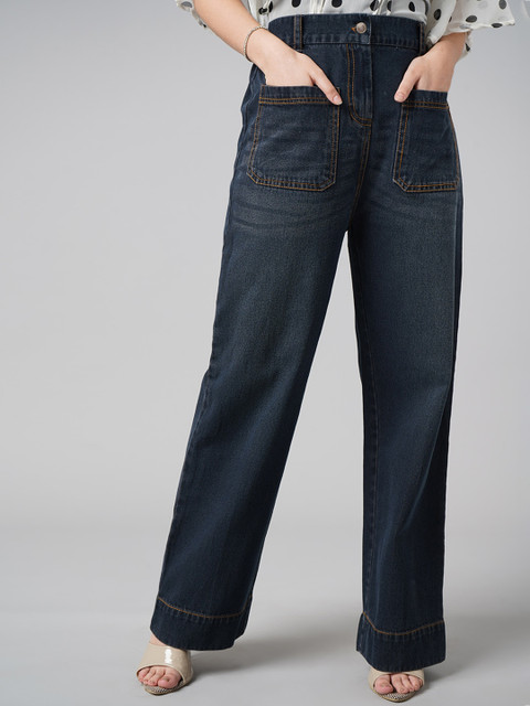 

DressBerry Women Navy Blue High-Rise Trousers