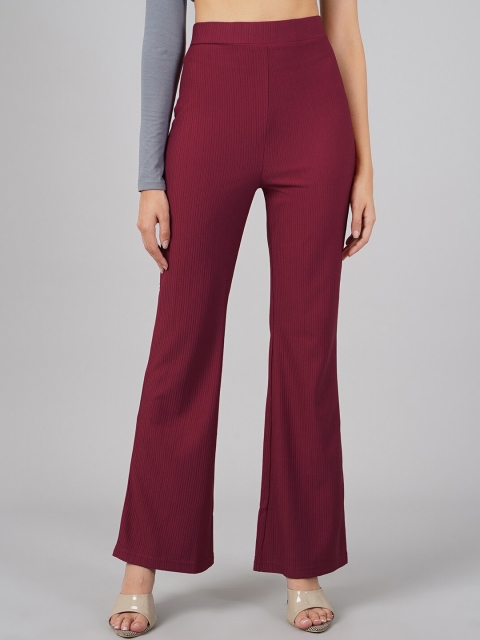 

DressBerry Women Red High-Rise Trousers