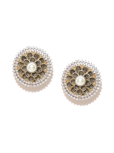 

PANASH Off-White Gold-Plated Oversized Studs