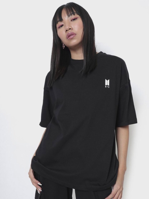 

Bewakoof Women Black Loose T-shirt