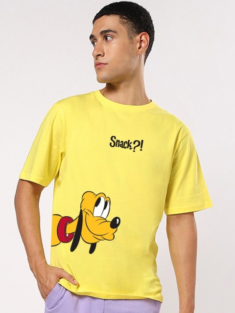 

Bewakoof Men Yellow Goofy Printed Oversized T-shirt