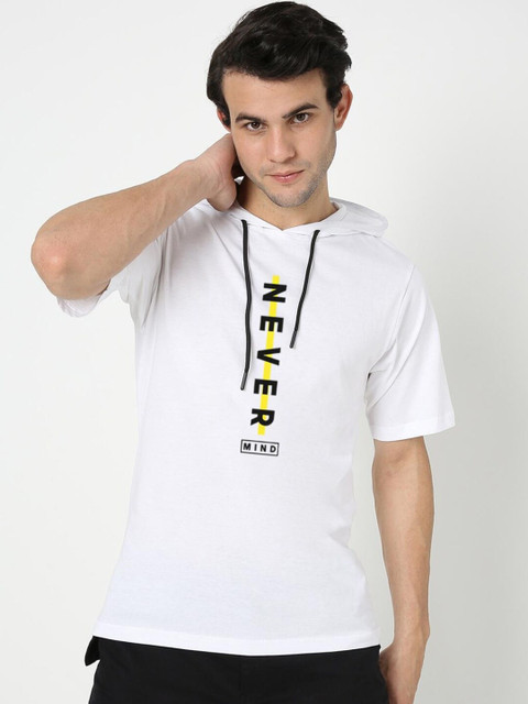 

Bewakoof Men White Typography Printed Oversized T-shirt