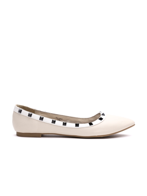 

Carlton London Women Beige Embellished Ballerinas