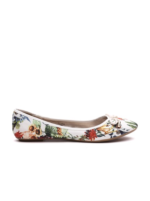 

Carlton London Women Off-White Printed Ballerinas