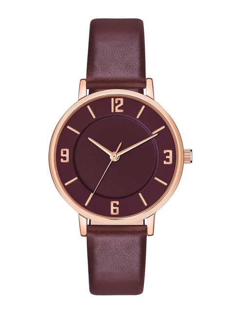 

SWADESI STUFF Women Maroon Dial & Multicoloured Leather Straps Analogue Watch MT MAROON