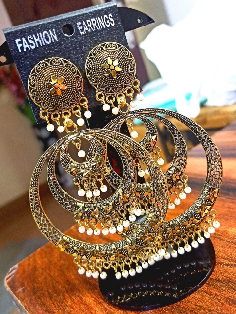 

Sarvda Gold-Toned Circular Hoop Earrings