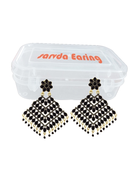 

Sarvda Black Star Shaped Drop Earrings