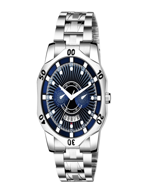 

WATCHSTAR Men Blue Dial & Silver Toned Bracelet Style Straps Analogue Watch MT-metal-blue