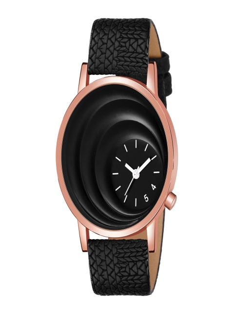

WATCHSTAR Men Black Dial & Black Leather Straps Analogue Watch MT-black