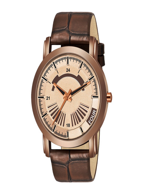 

WATCHSTAR Men Brown Dial & Brown Leather Straps Analogue Watch MT-brown