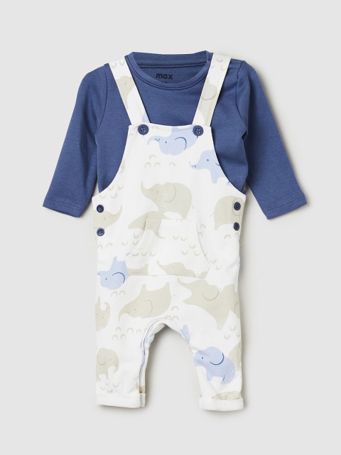 

max Boys Multicoloured Dungaree with T-shirt, Multi