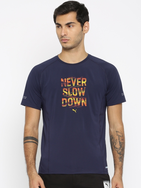 

Puma Men Navy PWRCOOL Slogan Printed T-shirt, Navy blue