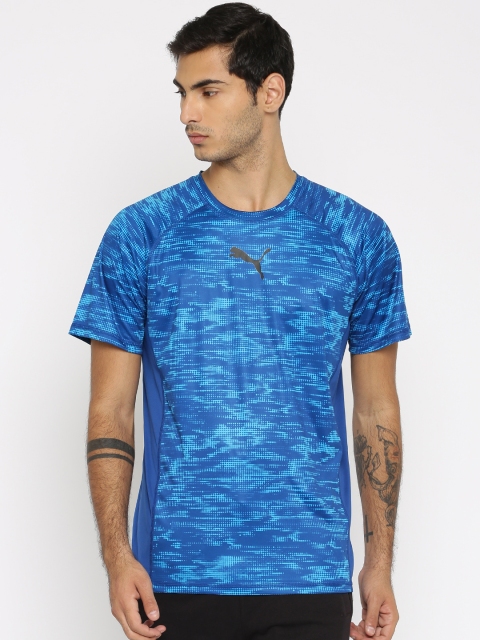

Puma Men Blue Printed Round Neck DryCELL VENT SS Graphic T-shirt