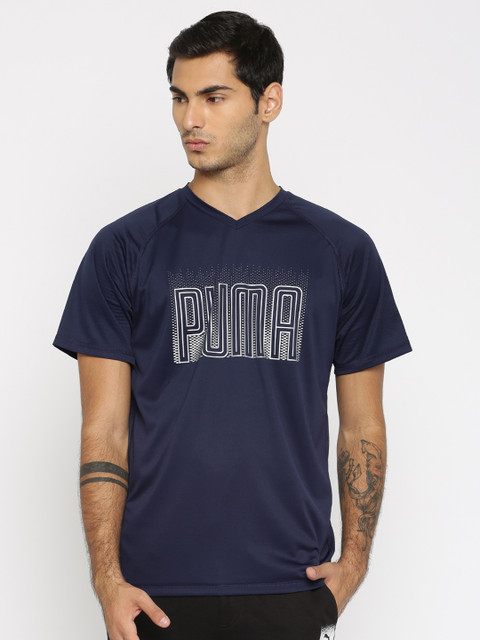 

Puma Men Navy PWRCOOL Graphic Printed T-shirt, Navy blue