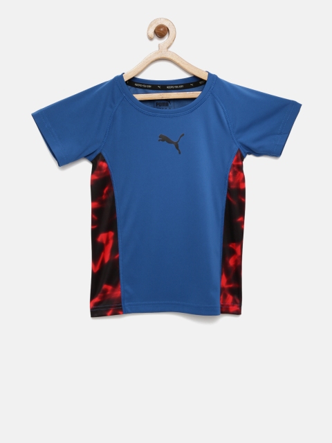 

Puma Boys Blue & Red ACTIVE CELL Printed T-shirt
