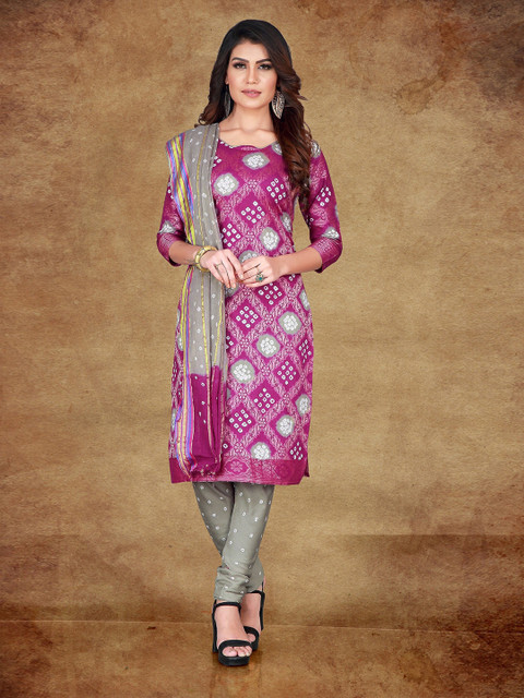 

Divine International Trading Co Purple & Grey Dyed Pure Cotton Unstitched Dress Material