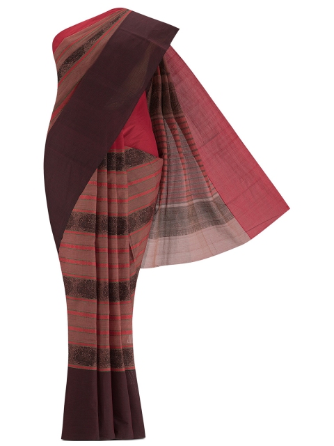 

Nalli Next Pink & Brown Woven Design Pure Cotton Saree
