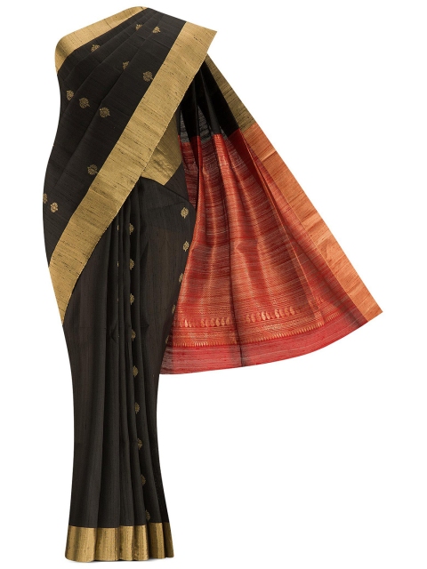 

Nalli Next Black & Red Woven Design Zari Silk Blend Saree