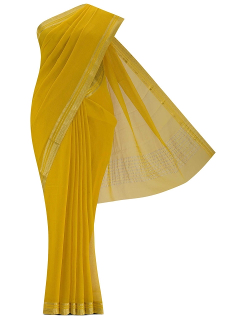 

Nalli Next Yellow & Gold-Toned Zari Saree