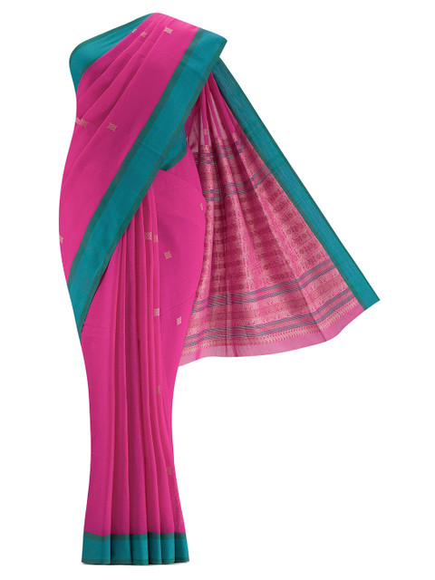 

Nalli Next Pink & Teal Woven Design Pure Cotton Saree