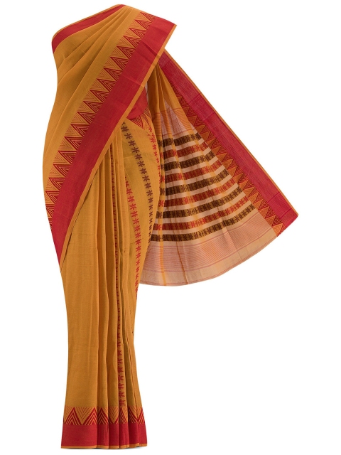 

Nalli Next Yellow & Red Pure Cotton Taant Saree