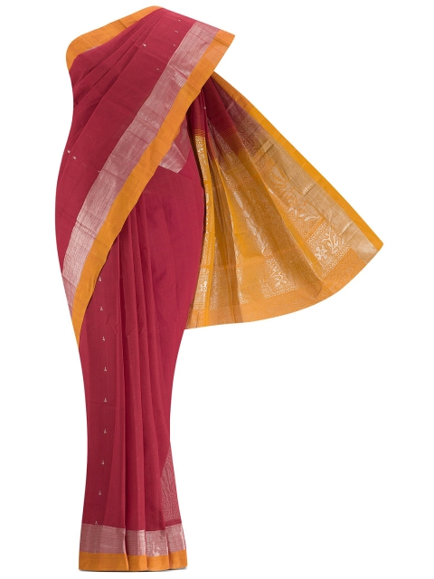 

Nalli Next Red & Mustard Woven Design Zari Pure Cotton Saree