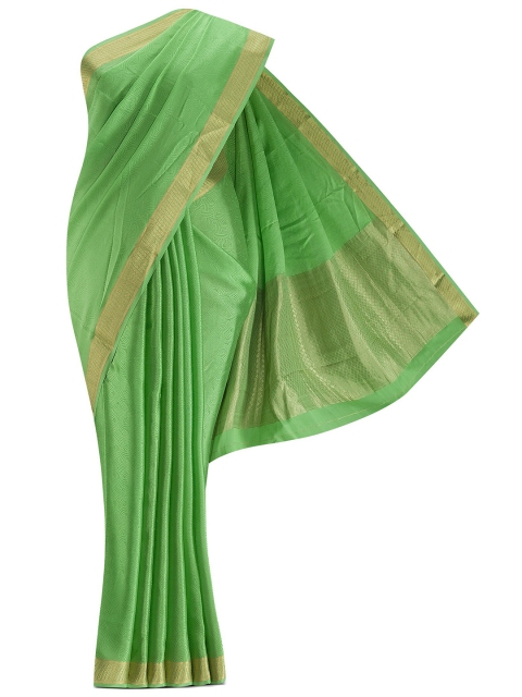 

Nalli Next Green & Gold-Toned Woven Design Pure Cotton Saree