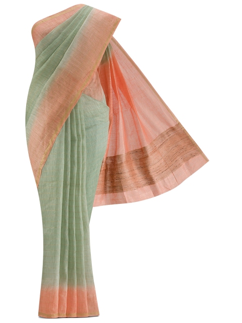 

Nalli Next Green & Pink Floral Zari Organza Saree