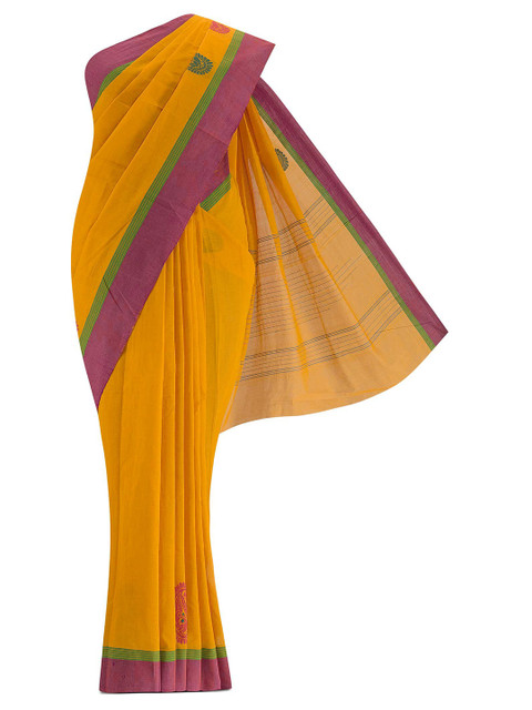 

Nalli Next Yellow & Violet Pure Cotton Saree