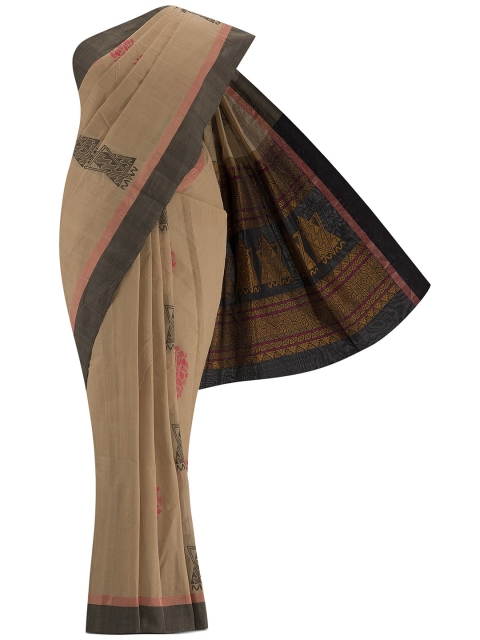 

Nalli Next Beige & Brown Woven Design Pure Cotton Saree