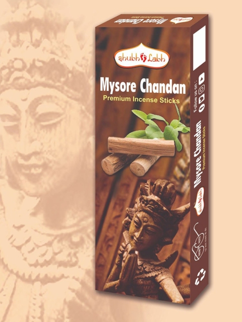 

Shubh Labh Pack Of 6 Mysore Chandan Fragrances Incense Sticks Boxes, Black