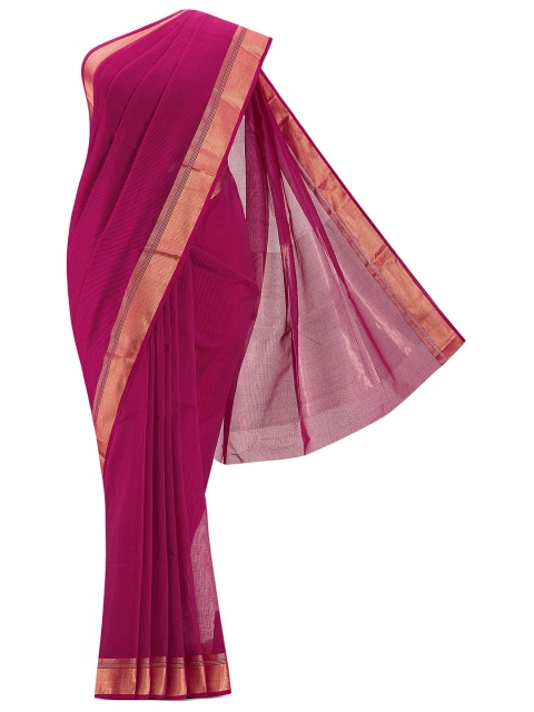 

Nalli Next Magenta Silk Cotton Zari Saree