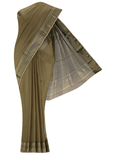 

Nalli Next Beige & Gold-Toned Zari Silk Cotton Maheshwari Saree