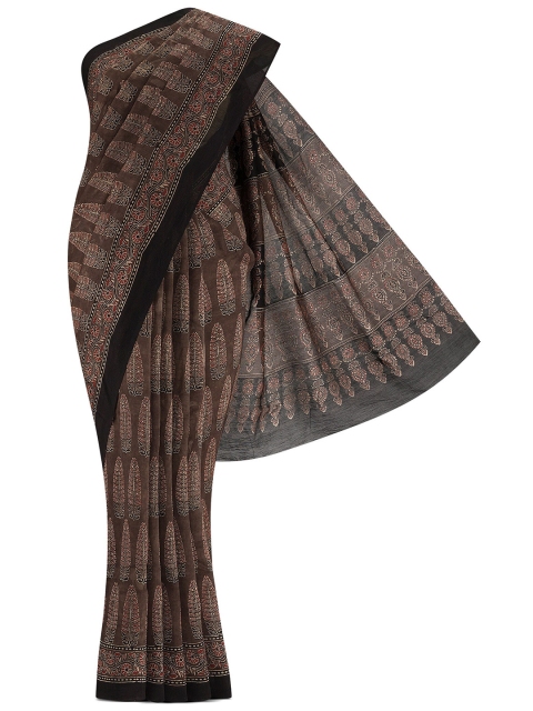 

Nalli Next Brown & Red Floral Silk Cotton Saree