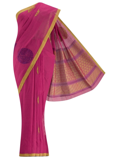 

Nalli Next Pink & Purple Woven Design Pure Cotton Saree