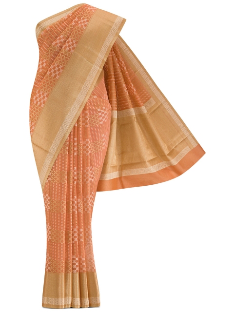 

Nalli Next Orange & Beige Ethnic Motifs Pure Cotton Kota Saree
