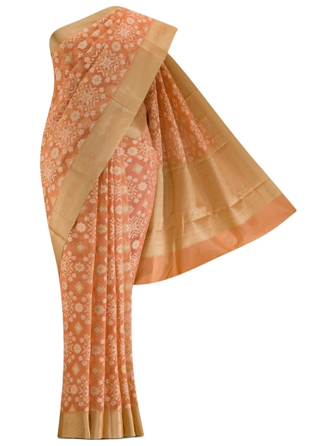 

Nalli Next Peach-Coloured Woven Design Pure Cotton Kota Saree