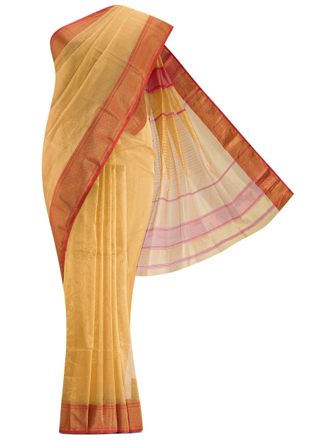 

Nalli Next Yellow & Red Maheshwari Silk Cotton Saree