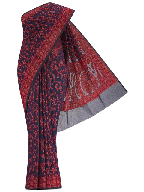 

Nalli Next Navy Blue & Red Woven Design Pure Cotton Kota Saree