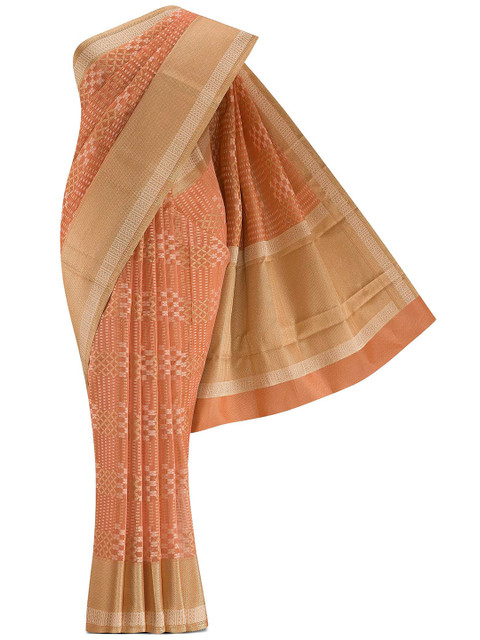 

Nalli Next Orange Woven Design Pure Cotton Kota Saree