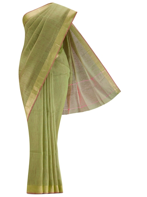 

Nalli Next Women Green Pure Cotton Saree with blouse piece