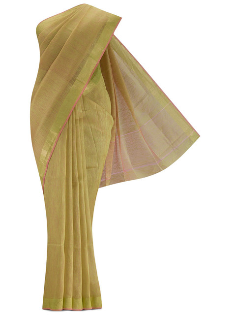 

Nalli Next Women's Green Solid Linen Saree