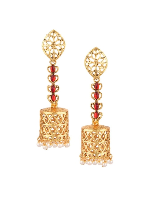 

Efulgenz Maroon Classic Jhumkas Earrings