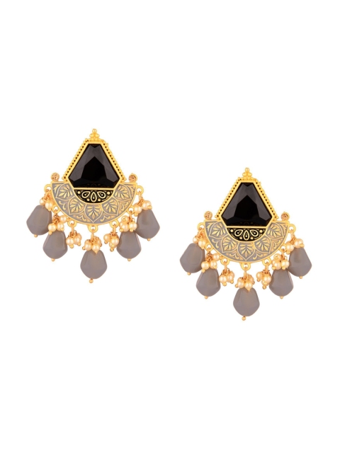 

Efulgenz Women Grey Triangular Studs dangling style Earrings